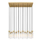 Z-Lite Arden 42" 17-Light Rubbed Brass Steel Clear Glass Shade Linear Chandelier