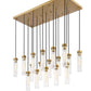 Z-Lite Arden 42" 17-Light Rubbed Brass Steel Clear Glass Shade Linear Chandelier