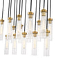 Z-Lite Arden 42" 17-Light Rubbed Brass Steel Clear Glass Shade Linear Chandelier