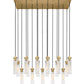 Z-Lite Arden 42" 17-Light Rubbed Brass Steel Clear Glass Shade Linear Chandelier