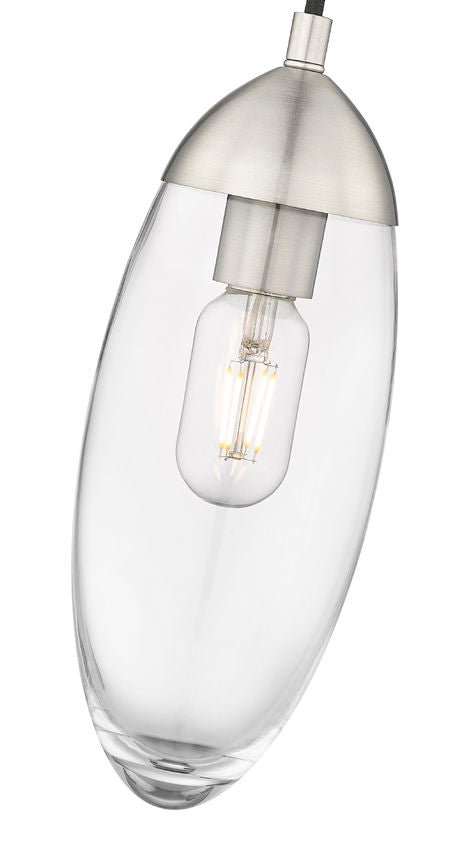 Z-Lite Arden 5" 1-Light Brushed Nickel Pendant Light With Clear Glass Shade