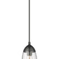 Z-Lite Arden 5" 1-Light Matte Black Pendant Light With Clear Glass Shade
