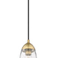 Z-Lite Arden 5" 1-Light Rubbed Brass Pendant Light With Clear Glass Shade
