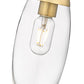 Z-Lite Arden 5" 1-Light Rubbed Brass Pendant Light With Clear Glass Shade