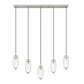 Z-Lite Arden 5" 5-Light Brushed Nickel Steel Clear Glass Shade Linear Chandelier