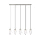 Z-Lite Arden 5" 5-Light Brushed Nickel Steel Clear Glass Shade Linear Chandelier