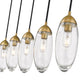 Z-Lite Arden 5" 5-Light Rubbed Brass Steel Clear Glass Shade Linear Chandelier