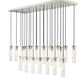 Z-Lite Arden 54" 23-Light Brushed Nickel Steel Clear Glass Shade Linear Chandelier