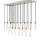 Z-Lite Arden 54" 23-Light Brushed Nickel Steel Clear Glass Shade Linear Chandelier