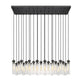 Z-Lite Arden 54" 23-Light Matte Black Steel Clear Glass Shade Linear Chandelier