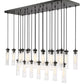 Z-Lite Arden 54" 23-Light Matte Black Steel Clear Glass Shade Linear Chandelier