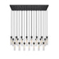 Z-Lite Arden 54" 23-Light Matte Black Steel Clear Glass Shade Linear Chandelier