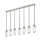Z-Lite Arden 54" 7-Light Brushed Nickel Steel Clear Glass Shade Linear Chandelier