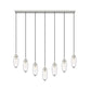Z-Lite Arden 54" 7-Light Brushed Nickel Steel Clear Glass Shade Linear Chandelier