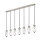 Z-Lite Arden 54" 7-Light Brushed Nickel Steel Clear Glass Shade Linear Chandelier