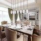 Z-Lite Arden 54" 7-Light Brushed Nickel Steel Clear Glass Shade Linear Chandelier