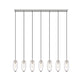 Z-Lite Arden 54" 7-Light Brushed Nickel Steel Clear Glass Shade Linear Chandelier