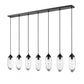 Z-Lite Arden 54" 7-Light Matte Black Steel Clear Glass Shade Linear Chandelier