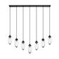 Z-Lite Arden 54" 7-Light Matte Black Steel Clear Glass Shade Linear Chandelier