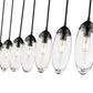 Z-Lite Arden 54" 7-Light Matte Black Steel Clear Glass Shade Linear Chandelier