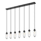 Z-Lite Arden 54" 7-Light Matte Black Steel Clear Glass Shade Linear Chandelier
