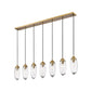 Z-Lite Arden 54" 7-Light Rubbed Brass Steel Clear Glass Shade Linear Chandelier
