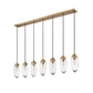 Z-Lite Arden 54" 7-Light Rubbed Brass Steel Clear Glass Shade Linear Chandelier