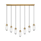 Z-Lite Arden 54" 7-Light Rubbed Brass Steel Clear Glass Shade Linear Chandelier