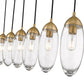 Z-Lite Arden 54" 7-Light Rubbed Brass Steel Clear Glass Shade Linear Chandelier
