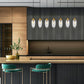 Z-Lite Arden 54" 7-Light Rubbed Brass Steel Clear Glass Shade Linear Chandelier