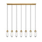 Z-Lite Arden 54" 7-Light Rubbed Brass Steel Clear Glass Shade Linear Chandelier