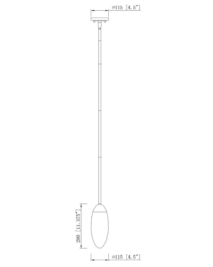 Z-Lite Arden 651P-ROD-MB 5" 1-Light Matte Black Iron Frame Clear Glass Shade Pendant Lighting