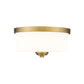 Z-Lite Arlington 13" 2-Light Heritage Brass Flush Mount Lighting With Etched White Glass Shade