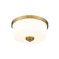 Z-Lite Arlington 13" 2-Light Heritage Brass Flush Mount Lighting With Etched White Glass Shade