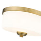 Z-Lite Arlington 13" 2-Light Heritage Brass Flush Mount Lighting With Etched White Glass Shade
