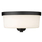 Z-Lite Arlington 13" 2-Light Matte Black Flush Mount Lighting With Matte Opal Glass Shade