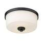 Z-Lite Arlington 13" 2-Light Matte Black Flush Mount Lighting With Matte Opal Glass Shade