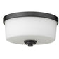 Z-Lite Arlington 13" 2-Light Matte Black Flush Mount Lighting With Matte Opal Glass Shade