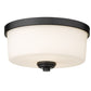 Z-Lite Arlington 13" 2-Light Matte Black Flush Mount Lighting With Matte Opal Glass Shade