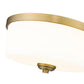Z-Lite Arlington 14" 3-Light Heritage Brass Flush Mount Lighting With Etched White Glass Shade