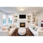 Z-Lite Arlington 14" 3-Light Heritage Brass Flush Mount Lighting With Etched White Glass Shade