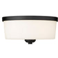 Z-Lite Arlington 14" 3-Light Matte Black Flush Mount Lighting With Matte Opal Glass Shade