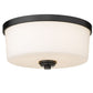 Z-Lite Arlington 14" 3-Light Matte Black Flush Mount Lighting With Matte Opal Glass Shade