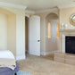 Z-Lite Arlington 15" 3-Light Heritage Brass Semi Flush Mount With Etched White Glass Shade