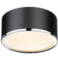 Z-Lite Arlo 13" 2-Light Matte Black and Chrome Steel Flush Mount Lighting