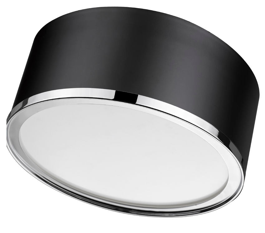 Z-Lite Arlo 13" 2-Light Matte Black and Chrome Steel Flush Mount Lighting