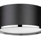 Z-Lite Arlo 13" 2-Light Matte Black and Chrome Steel Flush Mount Lighting