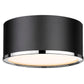 Z-Lite Arlo 13" 2-Light Matte Black and Chrome Steel Flush Mount Lighting