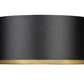 Z-Lite Arlo 13" 2-Light Matte Black and Rubbed Brass Steel Flush Mount Lighting