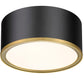 Z-Lite Arlo 13" 2-Light Matte Black and Rubbed Brass Steel Flush Mount Lighting